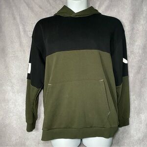 PUMA POWER Colorblock Hoodie Mens XL Black Green Black Logo Sweatshirt‎